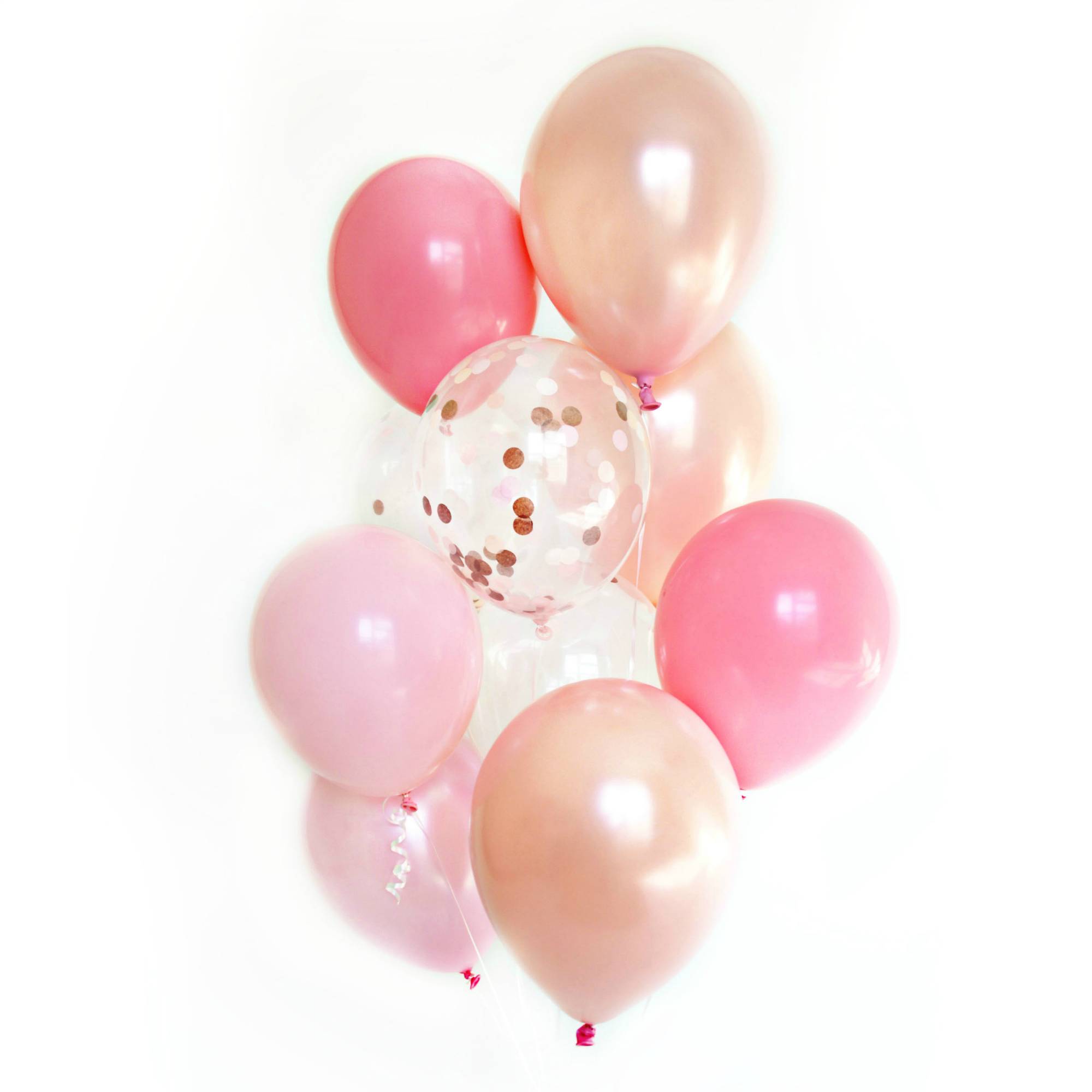 Pllieay 55 Pieces Rose Gold Balloons Set Including 15 Pieces Confetti Balloons, 